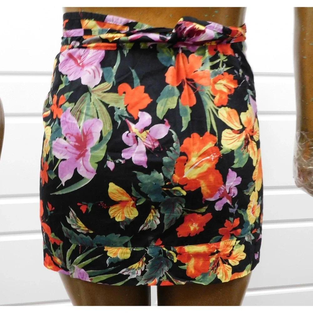 Moschino Mare Floral Sarong Skirt Wrap Tie Cover up Italy One Size